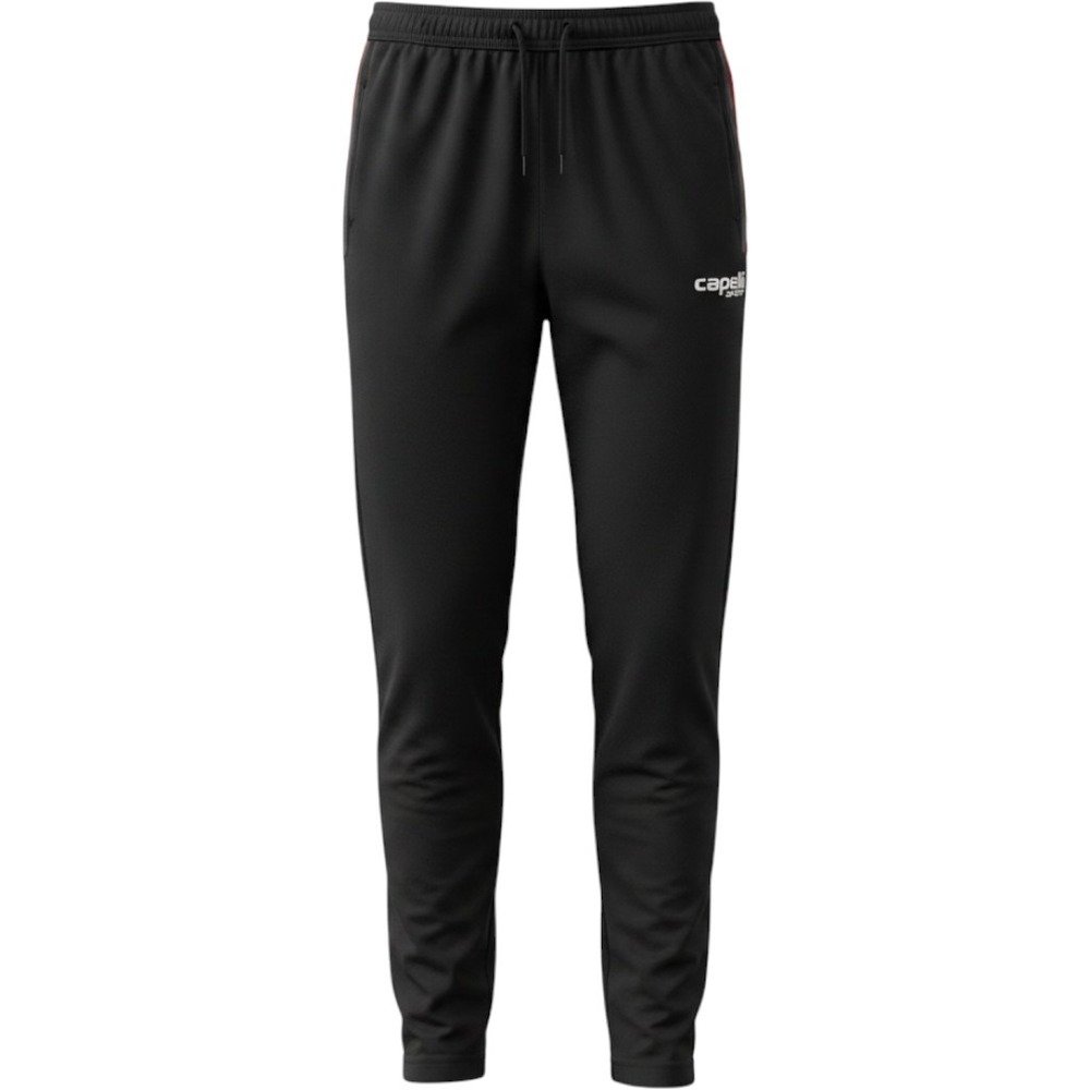 Capelli Sport Mens Soccer Training Pants Black Red White Tapered Joggers Medium